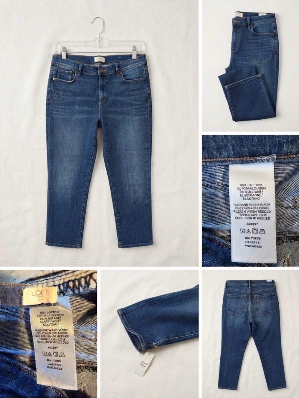 ✨ Loft Outlet Petite Dark Wash Denim Jeans Size 8P Cropped Blue Jeans 💙